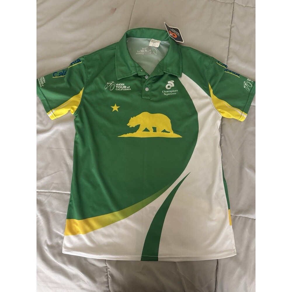 Champion Sys Amgen Tour Visit California Mens M Cycling Jersey Polo Collared NWT